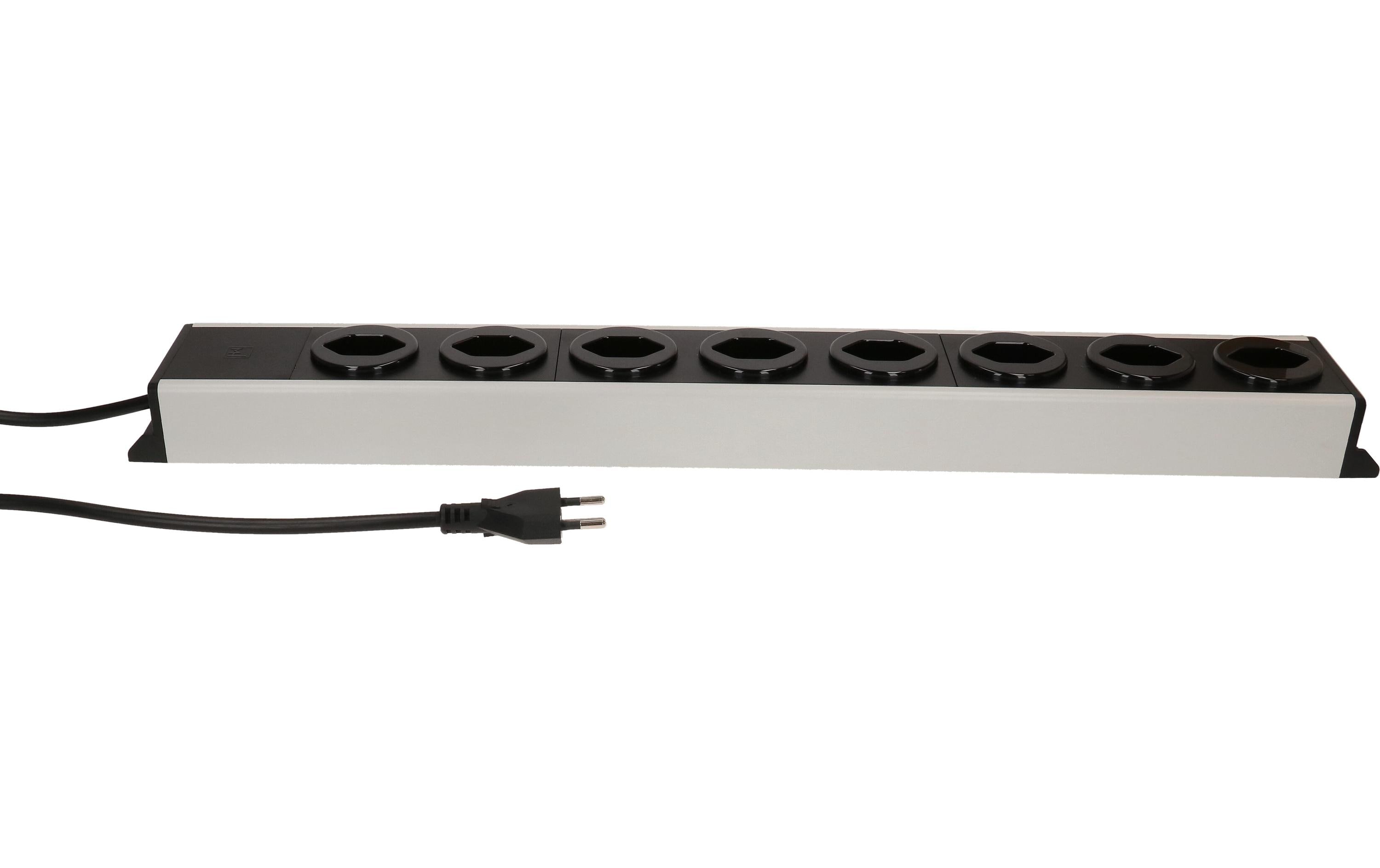 1970733_1 - Mediatech Steckdosenleiste Power Line 8x Typ 13 grau/schwarz 1.5m