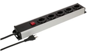 Steckdosenleiste Power Line 5x Typ 13 grau/schwarz Schalter 1.5m