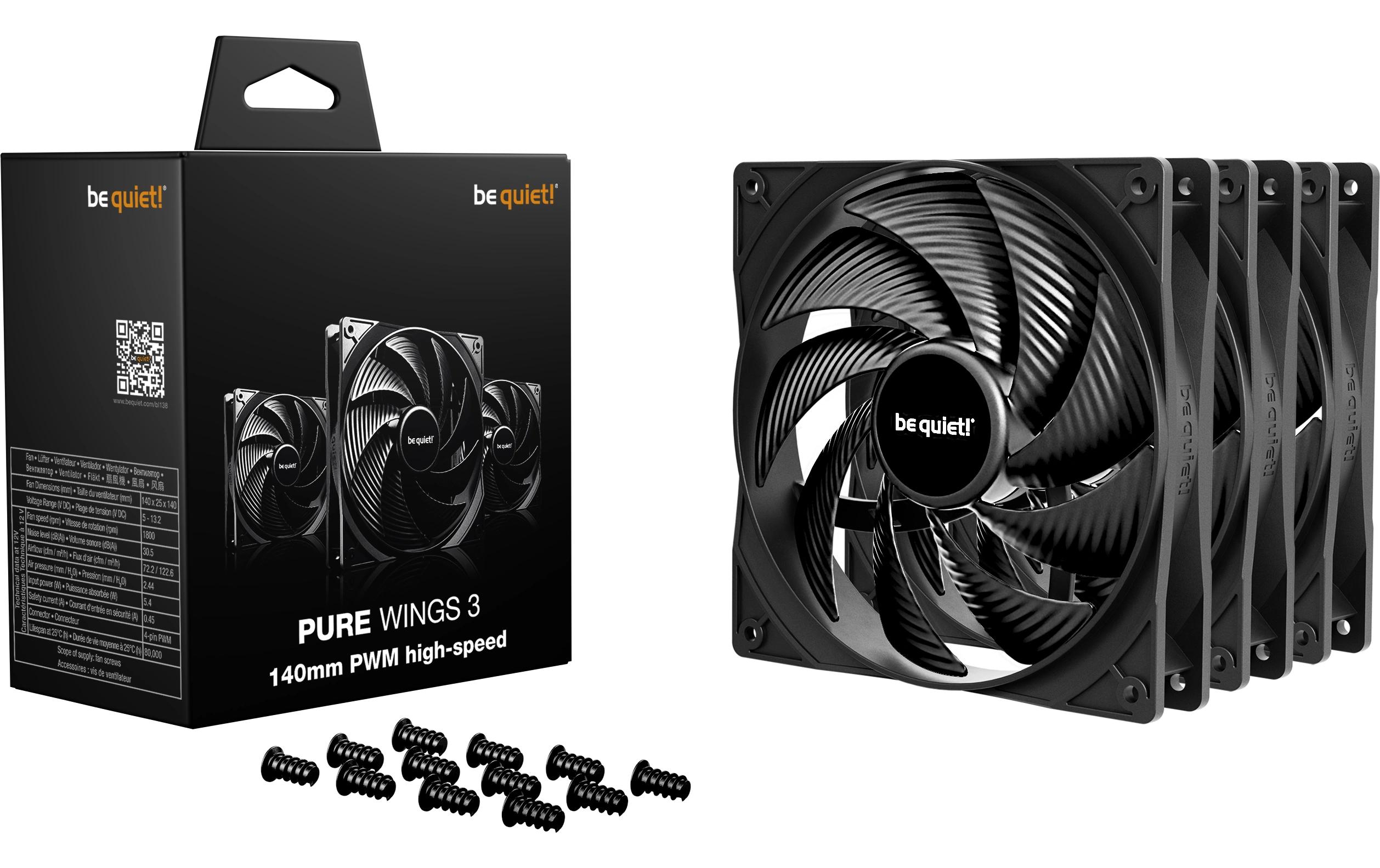 1972934_1 - Mediatech Gehäuselüfter be quiet! Pure Wings 3 HS 140x140x25mm, PWM, 3-Pack