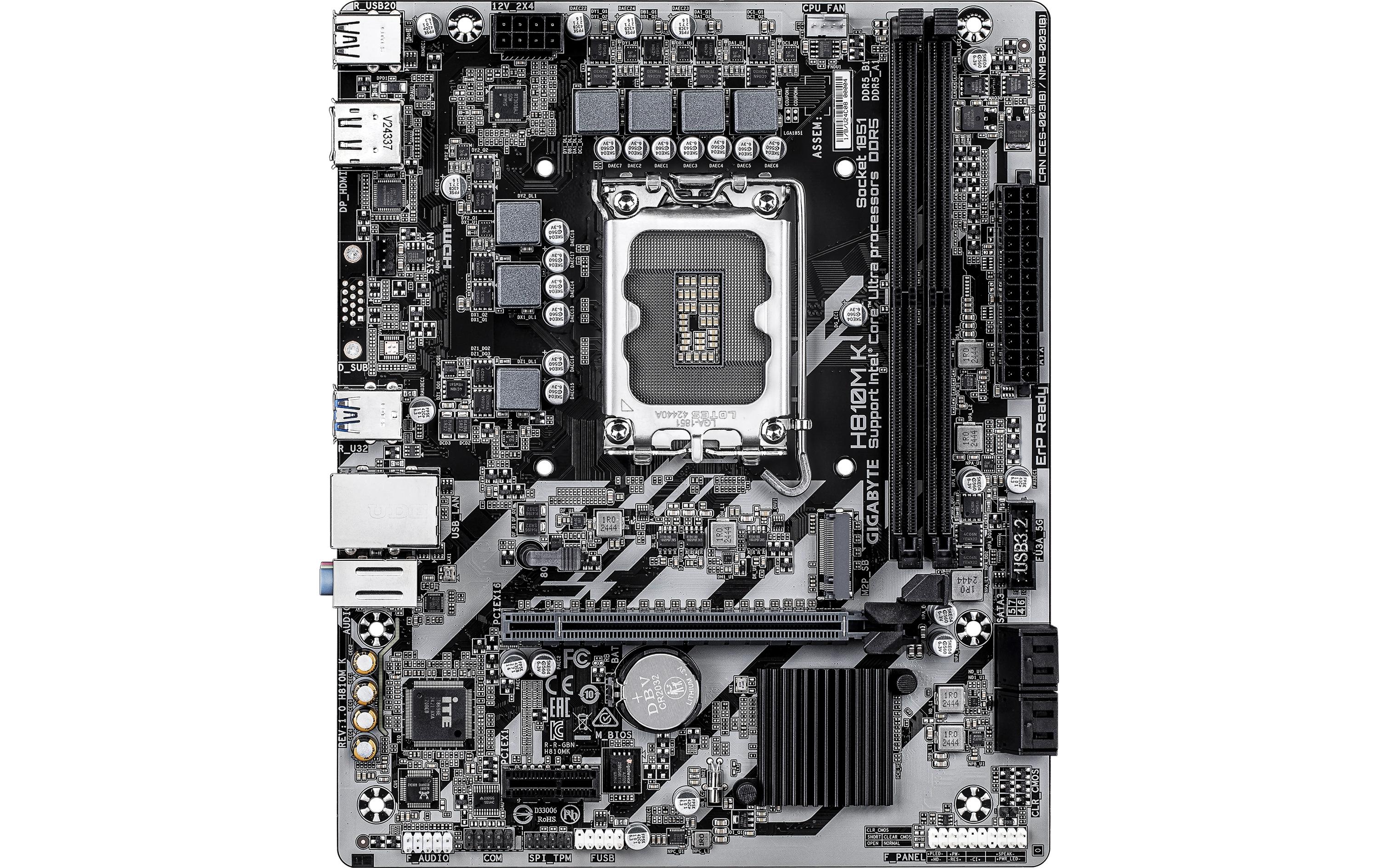 1975384_1 - Mediatech Gigabyte H810M K, uATX LGA1851, Intel H810, 2x DDR5, PCIe 4.0
