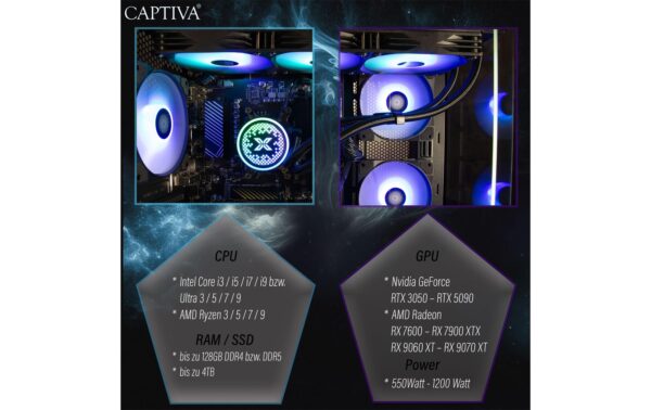 1977161_5 - Mediatech Captiva PC Highend Gaming R95-397 AMD R7 9800X3D RTX5070 32GB 2TB SSD WIN11