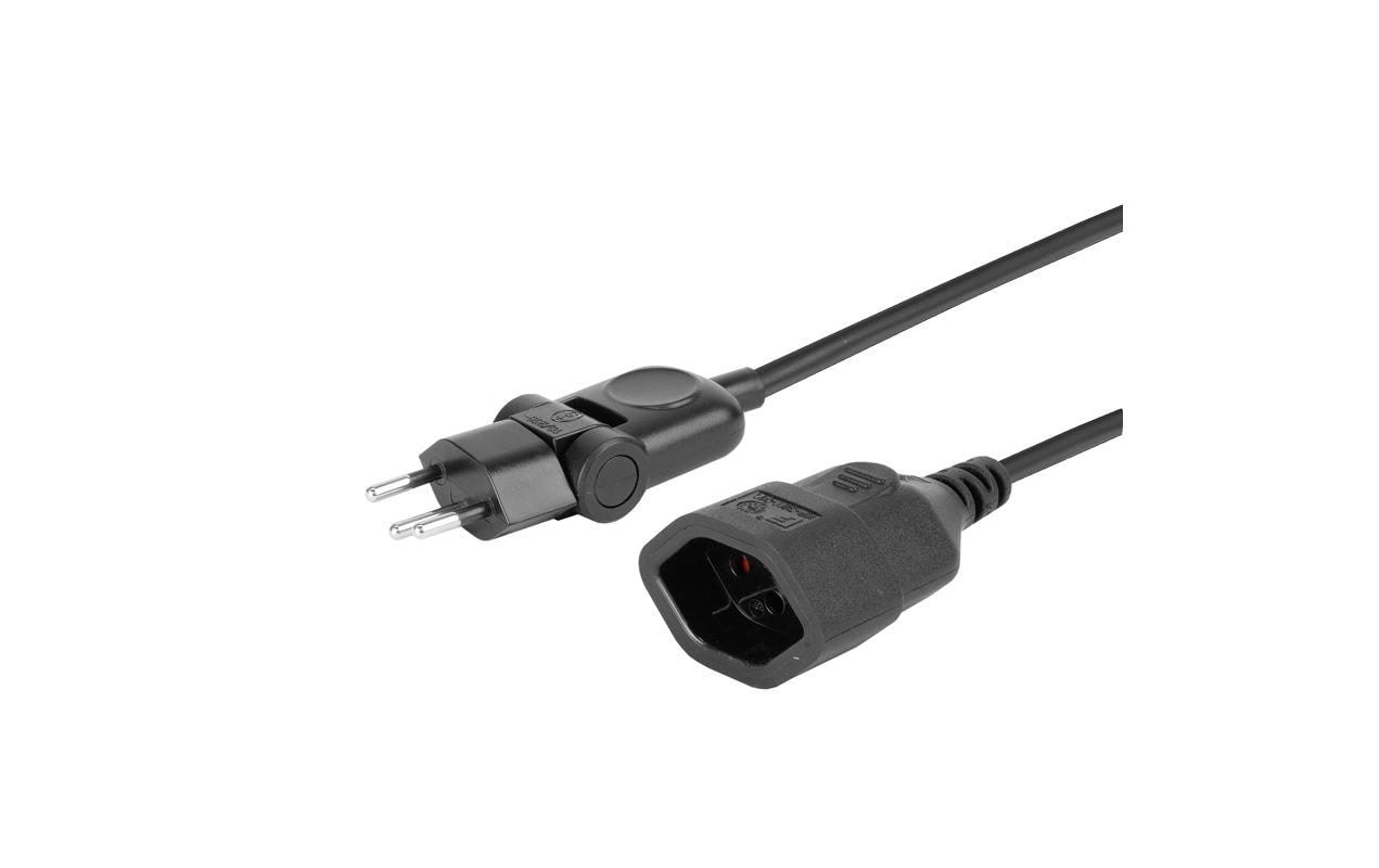 1979511 - Mediatech STEFFEN Klappstecker-Verlängerungskabel, 5m, sw 3-polig, T12/T13, Klappstecker kaufen | Mediatech.ch