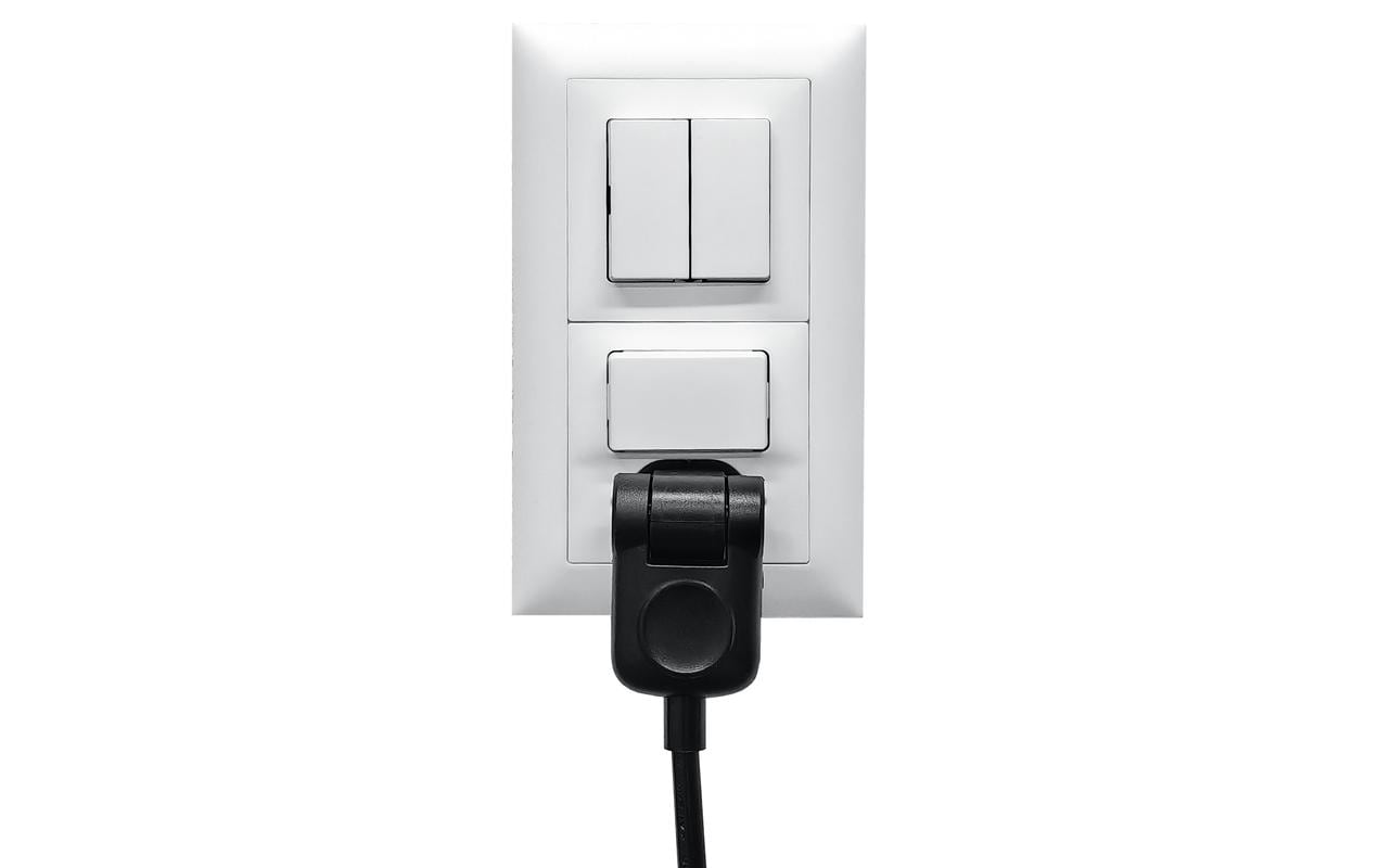 1979511_1 - Mediatech Klappstecker-Verlängerungskabel, 5m, sw 3-polig, T12/T13, Klappstecker