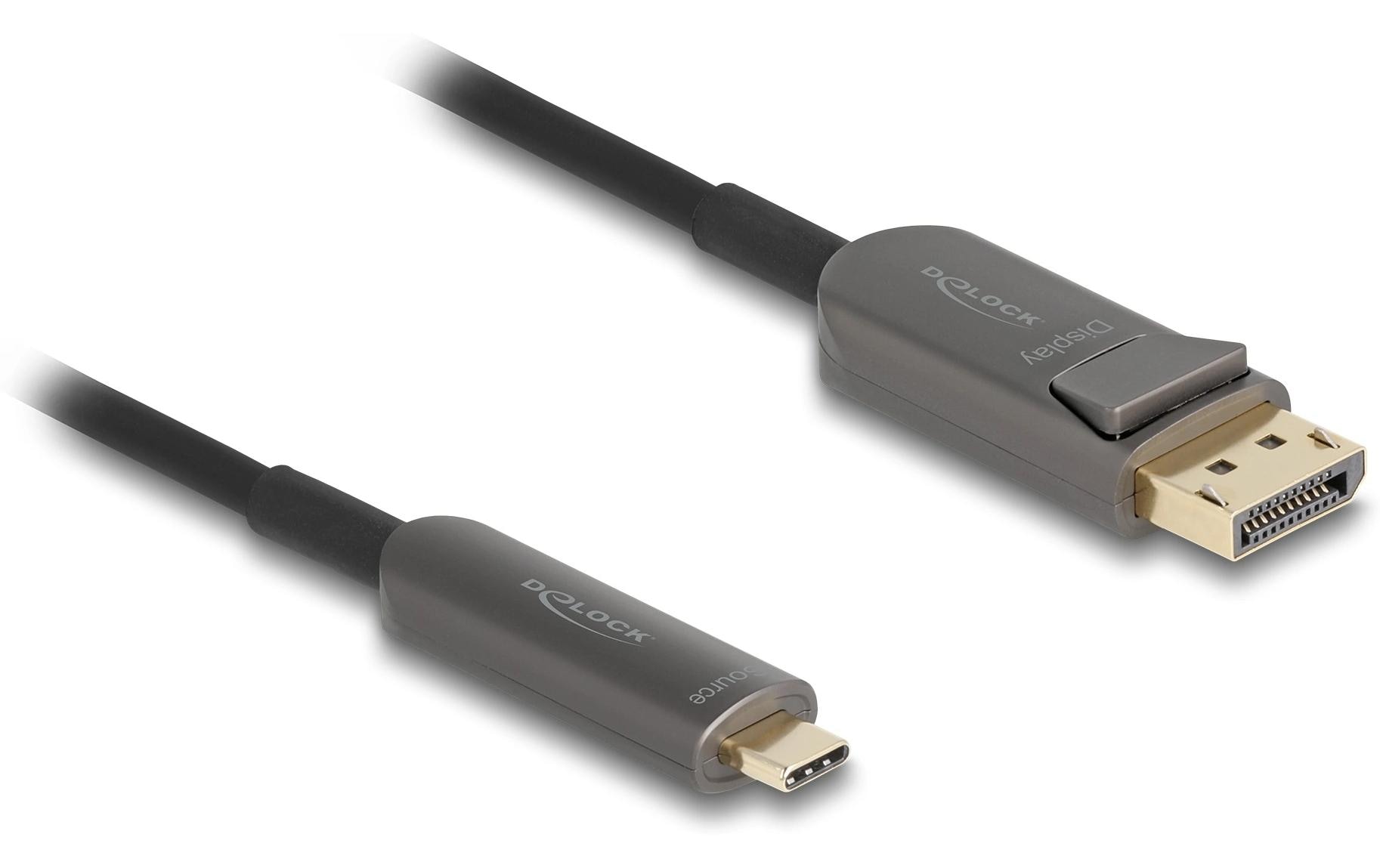 1980128 - Mediatech Delock USB-C - DisplayPort Kabel, AOC, 25m 8K 60Hz, HDR, 40Gbps kaufen Schweiz | Mediatech.ch