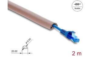 Delock PVC Kabelkanal flexibel 20x10mm 2.0m, braun
