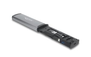 Delock USB-C Card Reader, 5Gbps für SD & Micro SD, mit Aufbewahrungsfächern