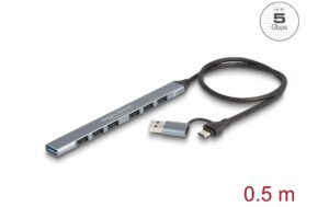 1980148_1 - Mediatech Delock USB-C Hub, 7 Port 6xUSB-A 2.0, 1xUSB-A 3.2