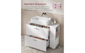 1981853_1 - Mediatech Vasagle Waschbeckenschrank, Weiss 80x30x64 cm (BxHxT), MDF