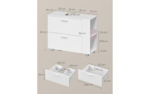 1981853_4 - Mediatech Vasagle Waschbeckenschrank, Weiss 80x30x64 cm (BxHxT), MDF