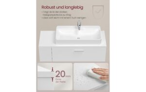 1981853_5 - Mediatech Vasagle Waschbeckenschrank, Weiss 80x30x64 cm (BxHxT), MDF
