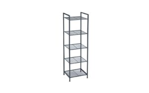 Songmics Regal aus Stahl, Schwarz 38x30x129.5 cm (LxBxH), Stahl