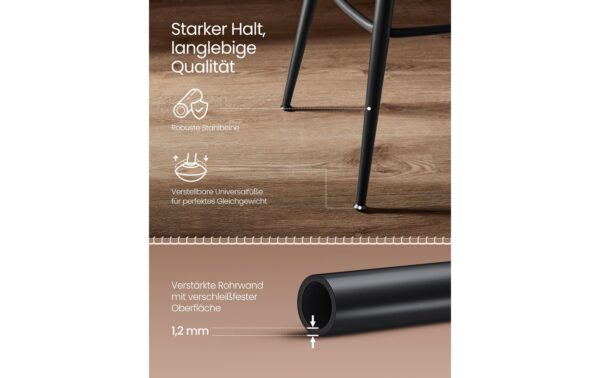Vasagle Barhocker, 2er Set, Braun-Schwarz 56x101.3 cm (DxH), Kunstleder, Eisen, etc.