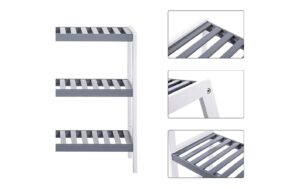 1981888_2 - Mediatech Songmics Schuhregal Bambus, Weiss-Grau 70x55x26 cm (LxBxH)