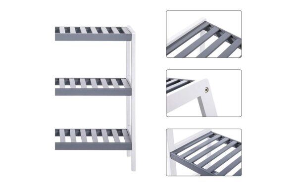 1981888_2 - Mediatech Songmics Schuhregal Bambus, Weiss-Grau 70x55x26 cm (LxBxH)