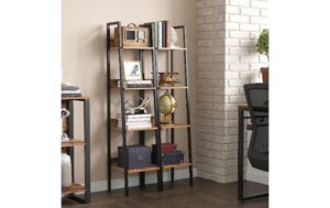 1981910_1 - Mediatech Vasagle Regal Vintagebraun-Schwarz,4 Ebenen 33.8x30x140 cm (LxBxH), Holz, Stahl