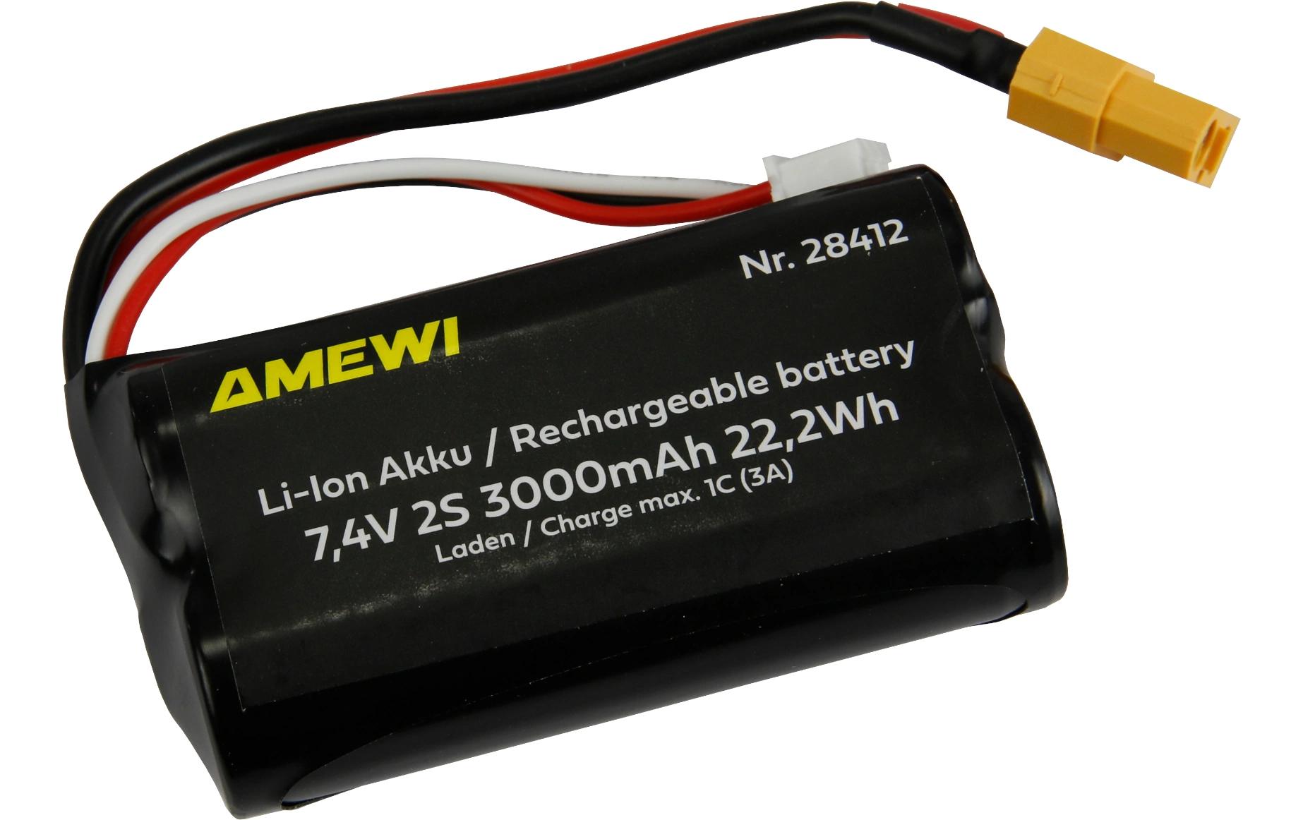 1982596 - Mediatech Amewi Li-Ion Akku 7.4V 3000mAh XT60 kaufen Schweiz | Mediatech.ch