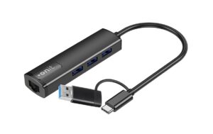 onit USB-C/A USB-Hub 3x USB 3.0 Type A / RJ45