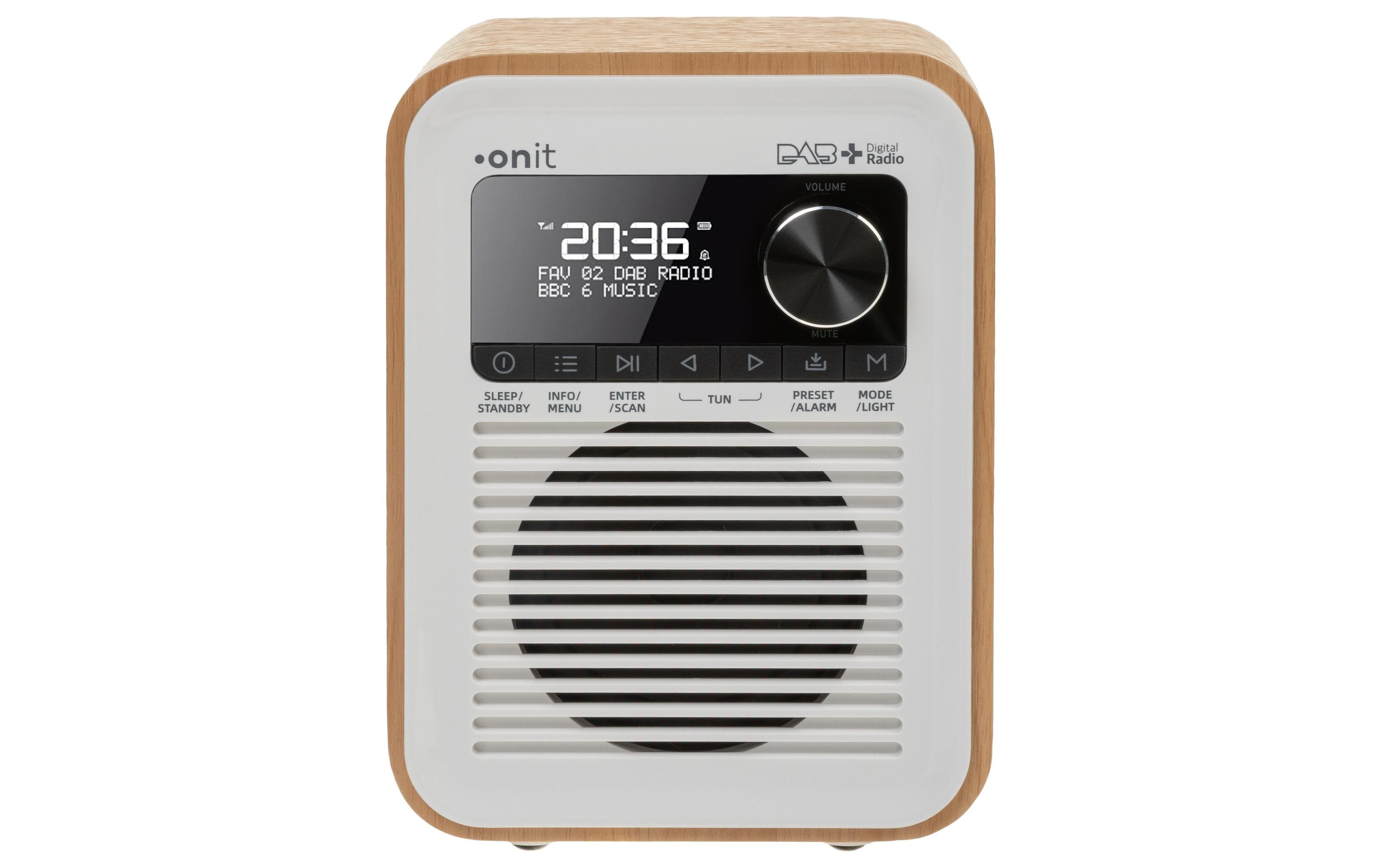 1986710_1 - Mediatech onit DAB/DAB+ Radio Marcando weiss, Akku, 40 Stationen, BT5.0, Wecker