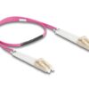 1986813 - Mediatech Delock LWL Duplex Patchkabel, OM4, 50cm Multimode 50/125µm, LC-LC, Winkelbar