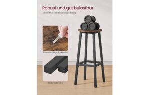 1987809_4 - Mediatech Vasagle Barhocker, 2er Set, Braun-Schwarz 32x74 cm (DxH), Traglast 100 kg