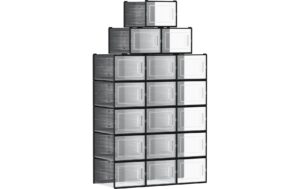1987824 - Mediatech Songmics Schuhboxen stapelbar, 18er Set Grösse Box,35x25x19 cm, Kunststoff