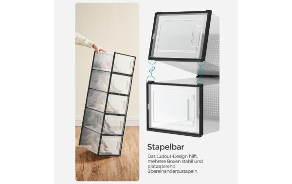 1987824_3 - Mediatech Songmics Schuhboxen stapelbar, 18er Set Grösse Box,35x25x19 cm, Kunststoff