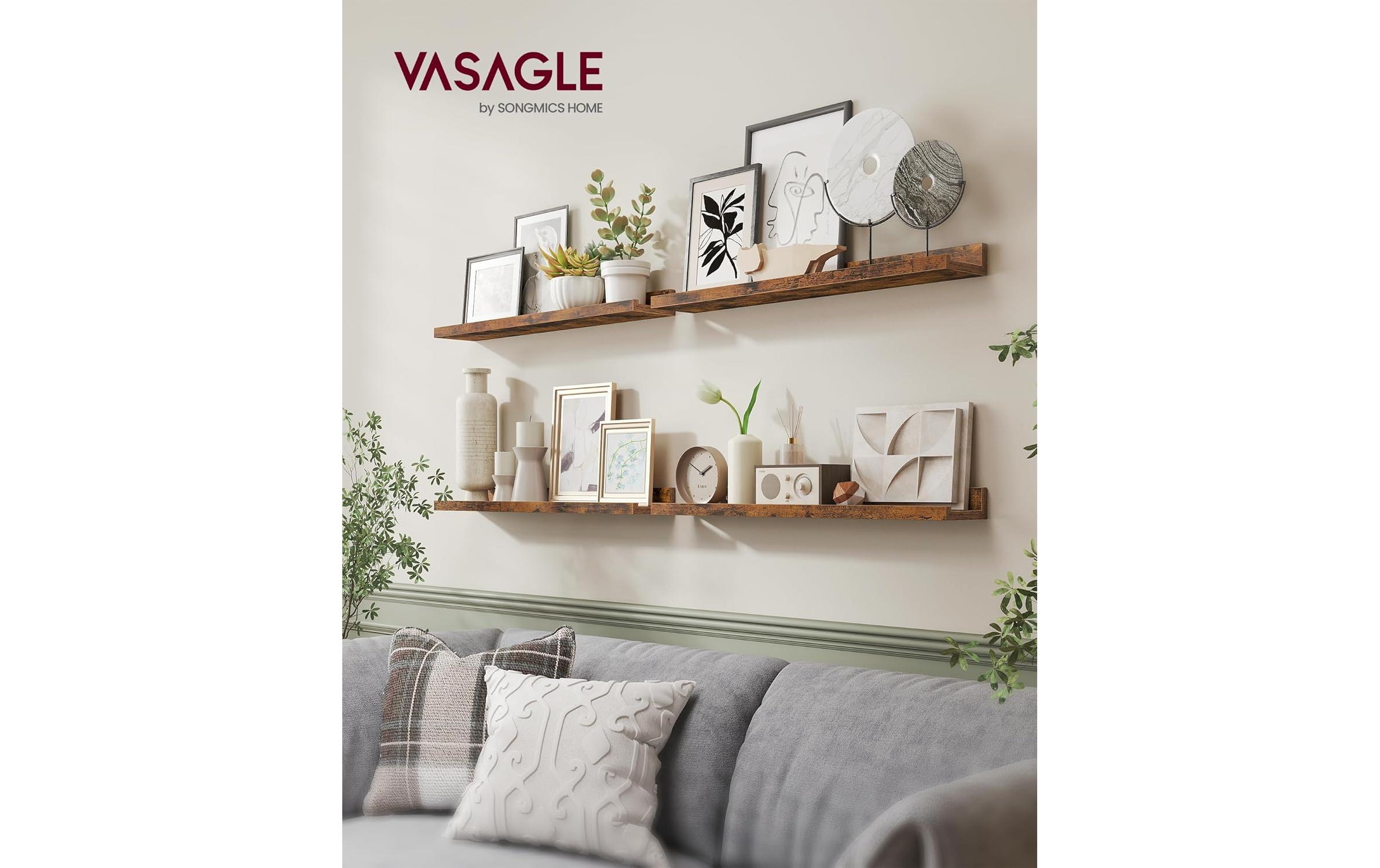 1987828_1 - Mediatech Vasagle Wandregal Braun, 2er Set 60x10x5 cm (LxBxH), MDF