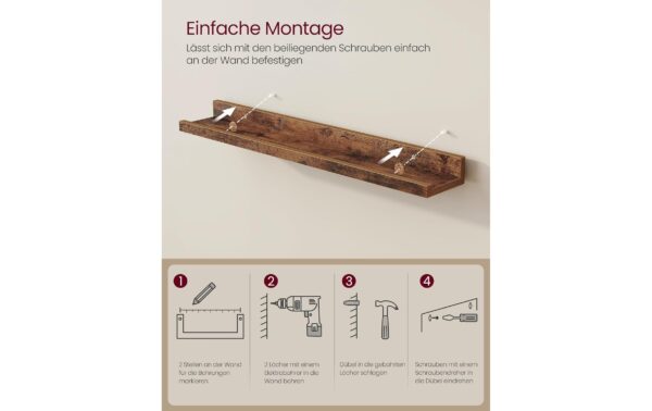 1987828_4 - Mediatech Vasagle Wandregal Braun, 2er Set 60x10x5 cm (LxBxH), MDF