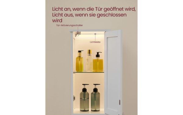 1987835_2 - Mediatech Vasagle Aufbewahrungsschrank mit 2 Türen 30x30x170 cm (LxBxH), MDF, Weiss