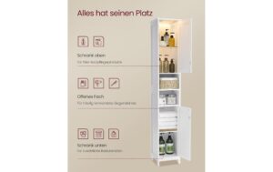 1987835_3 - Mediatech Vasagle Aufbewahrungsschrank mit 2 Türen 30x30x170 cm (LxBxH), MDF, Weiss