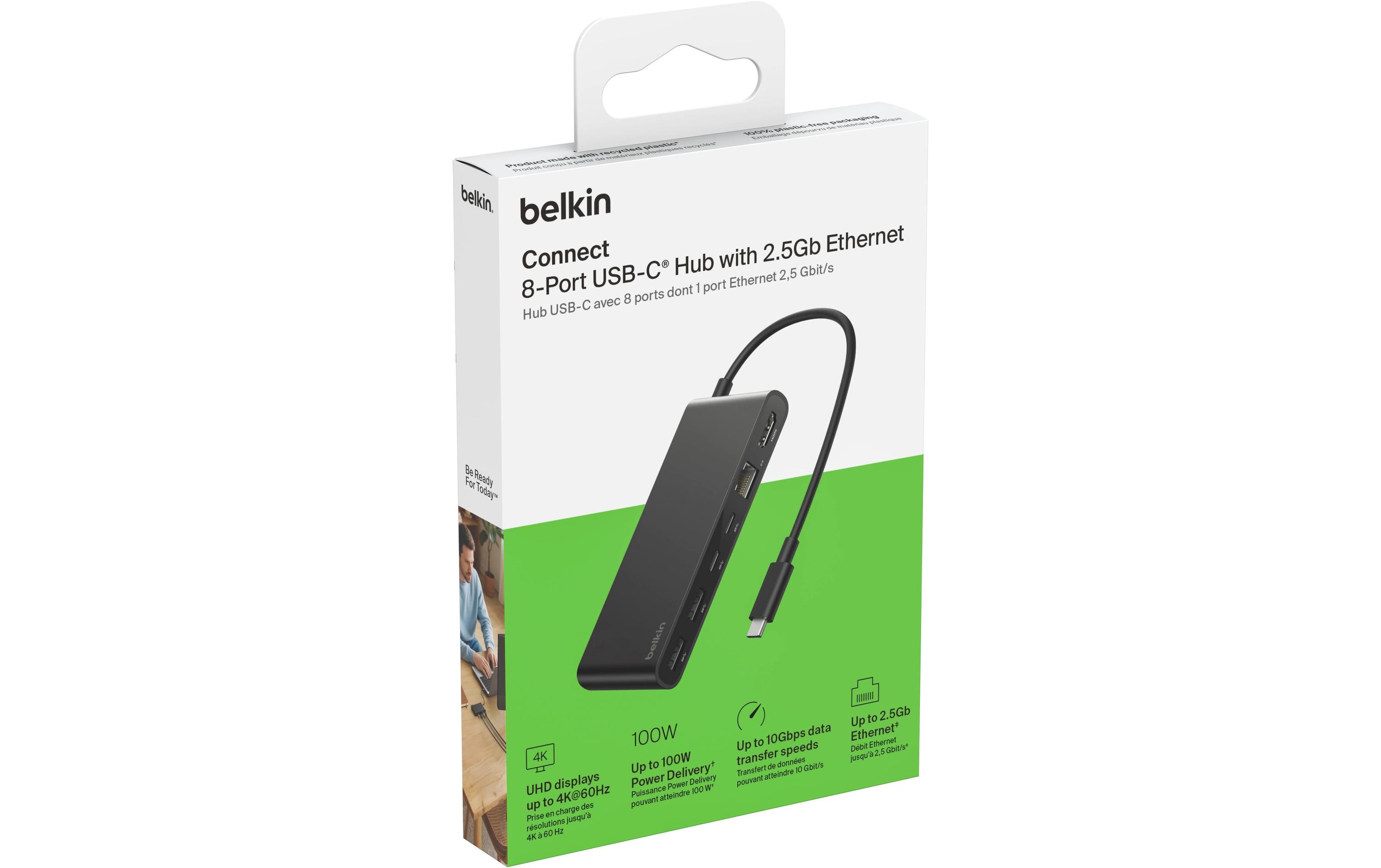 1988627_1 - Mediatech Belkin Connect 8-in-1 USB-C Hub Dual USB-C Ports, Schwarz
