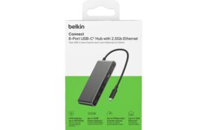 Belkin Connect 8-in-1 USB-C Hub Dual USB-C Ports, Silber