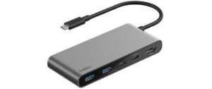 BELKIN Connect 7-in-1 USB-C Hub Dual USB-C Ports, Silber