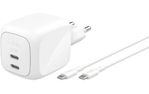 Belkin BoostCharge 67W USB-C-Ladegerät Power Delivery, PPS, 2m USB-C-Kabel, Weiss