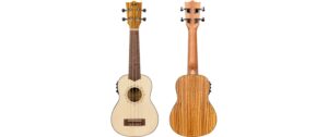 1990887_1 - Mediatech Flight Ukulele Soprano Spruce/Zebrano CEQ Ukulele, Gigbag, PU