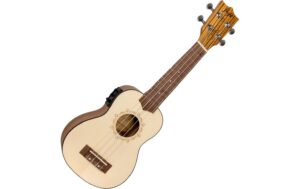 1990887_5 - Mediatech Flight Ukulele Soprano Spruce/Zebrano CEQ Ukulele, Gigbag, PU