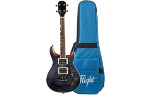 Flight Rock Series Uku Transparent Black Elektrische Ukulele, Gigbag