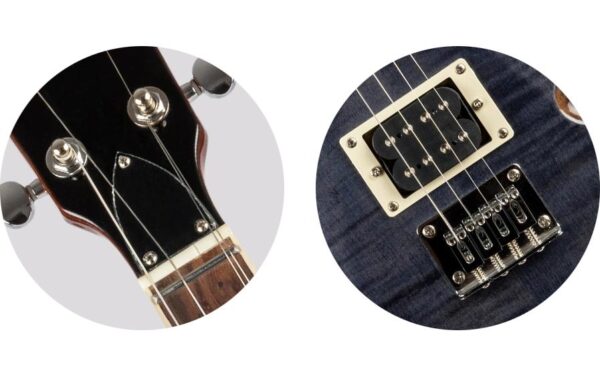 Flight Rock Series Uku Transparent Black Elektrische Ukulele, Gigbag