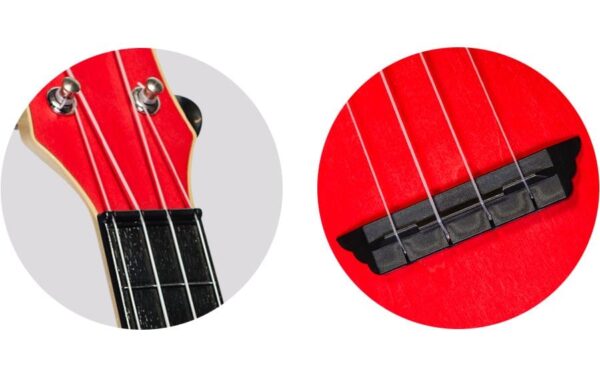 1990908_3 - Mediatech Flight Travel Uku Soprano ABS - Red Ukulele, Gigbag