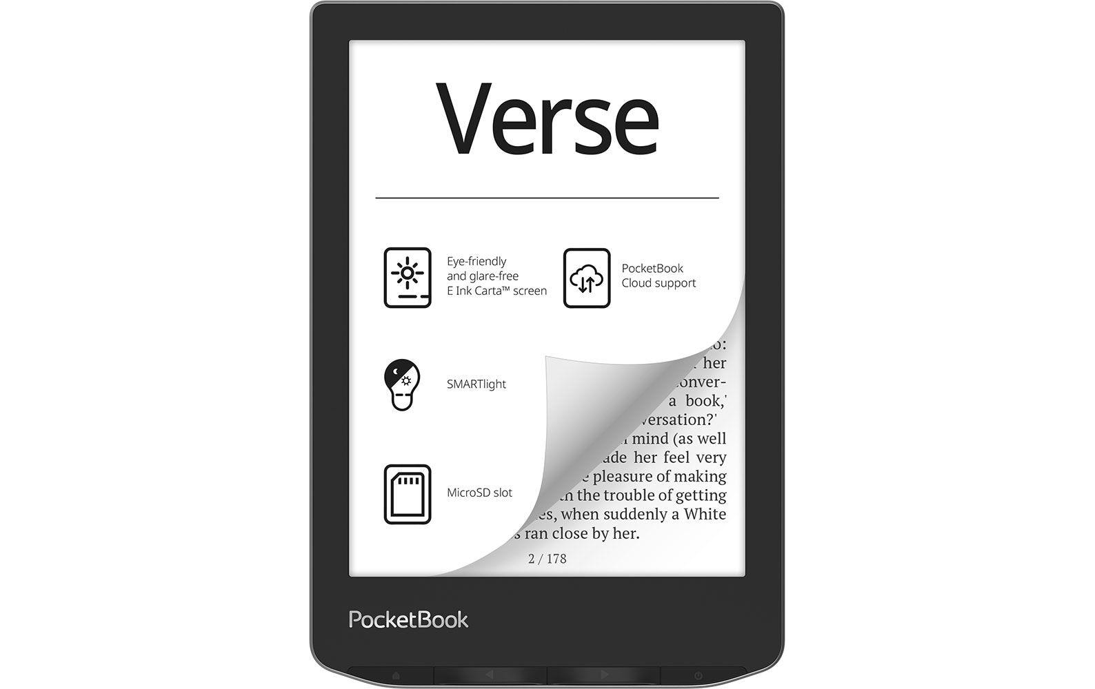 1991262 - Mediatech PocketBook Verse Mist Grey 6 E-Ink Carta™, 8GB Speicher