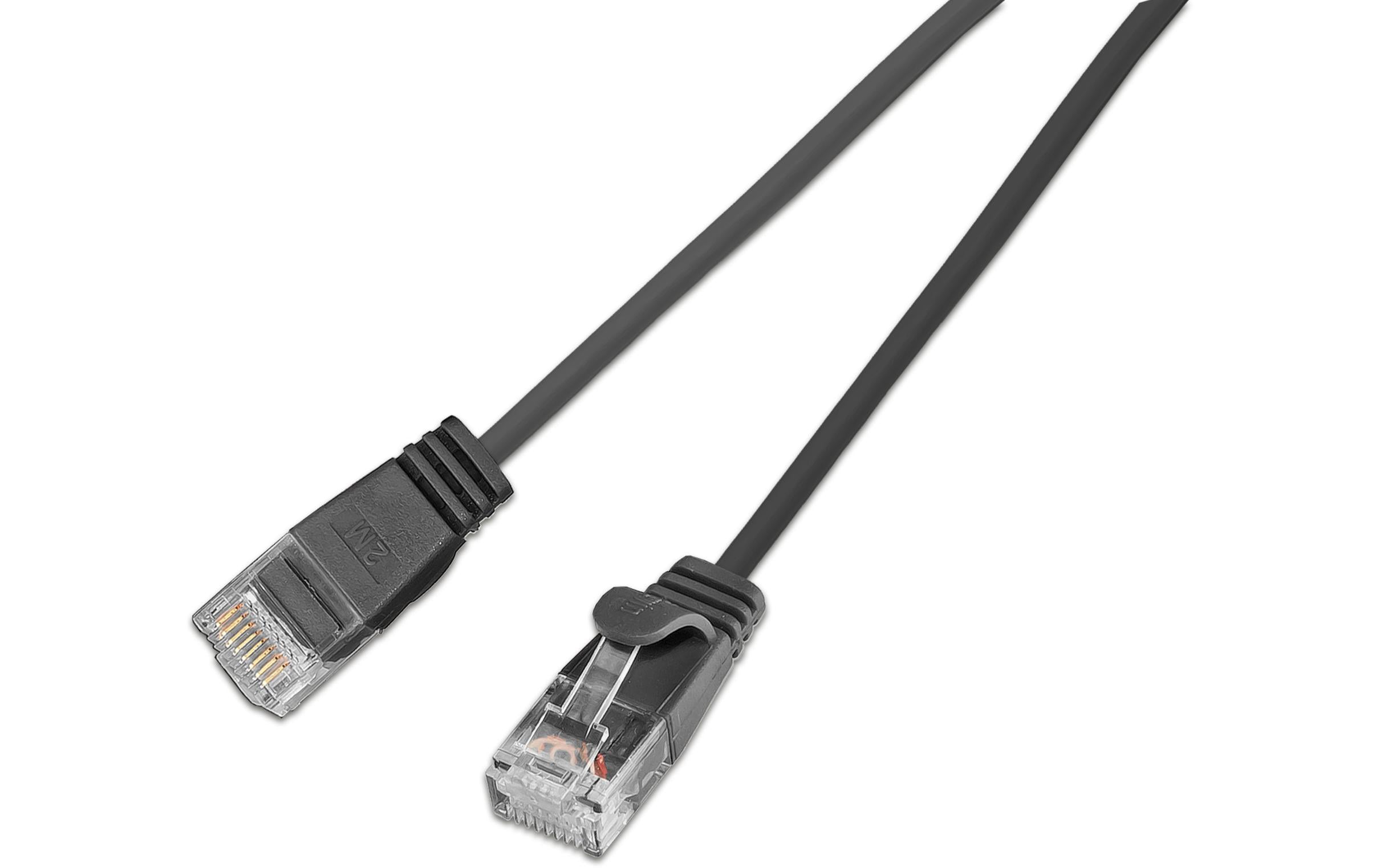 1991887_1 - Mediatech SLIM Patchkabel: U/UTP, 15cm, schwarz Cat.6A, LSOH, Klinke nicht brechbar, 3.6mm