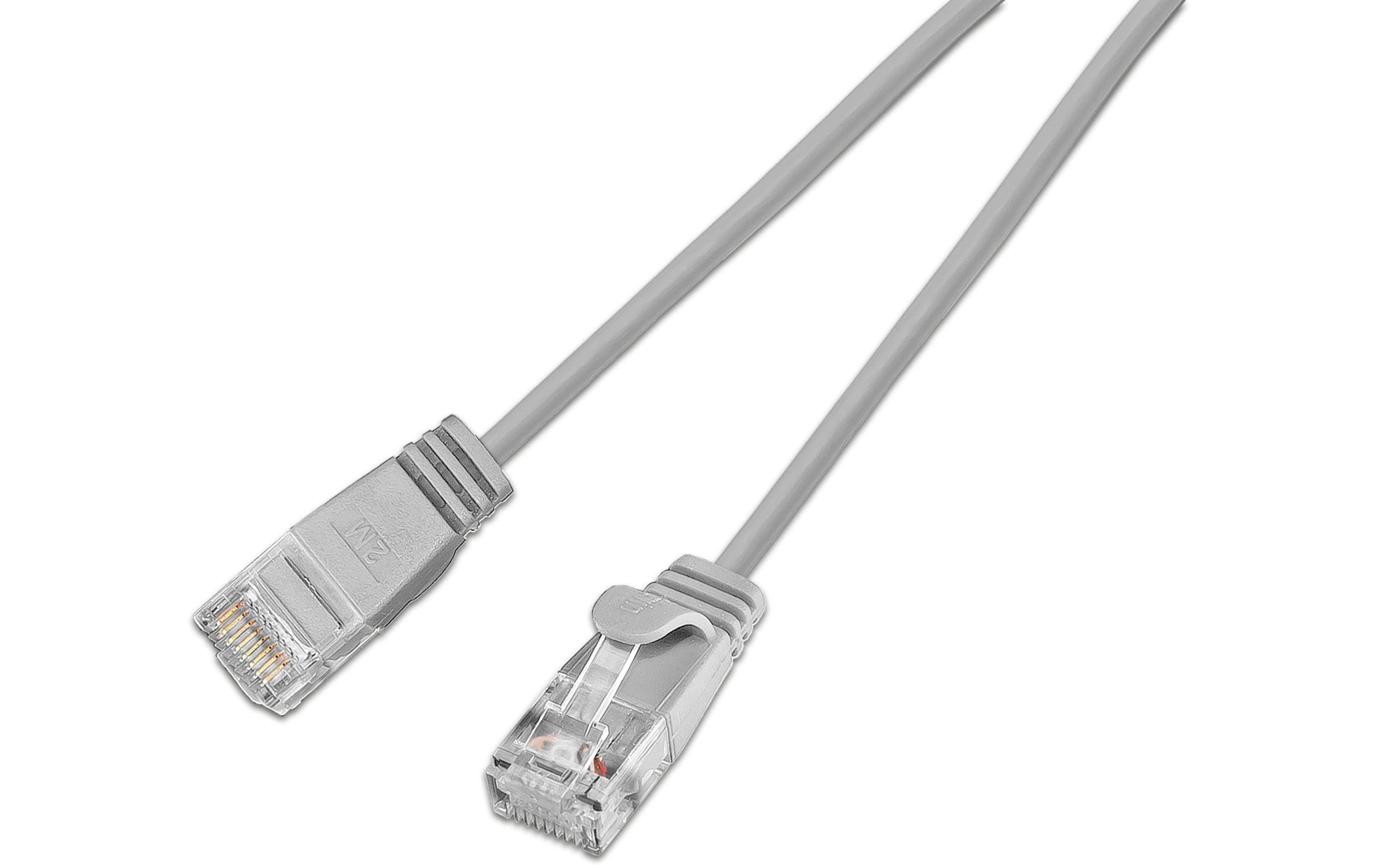 1991949_1 - Mediatech SLIM Patchkabel: U/UTP, 5m, grau Cat.6A, LSOH, Klinke nicht brechbar, 3.6mm