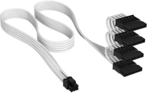 Netzteil Zub Cor Serial ATA (SATA) Type 5 Weiss, Sleeved Cable, 4 Connectors