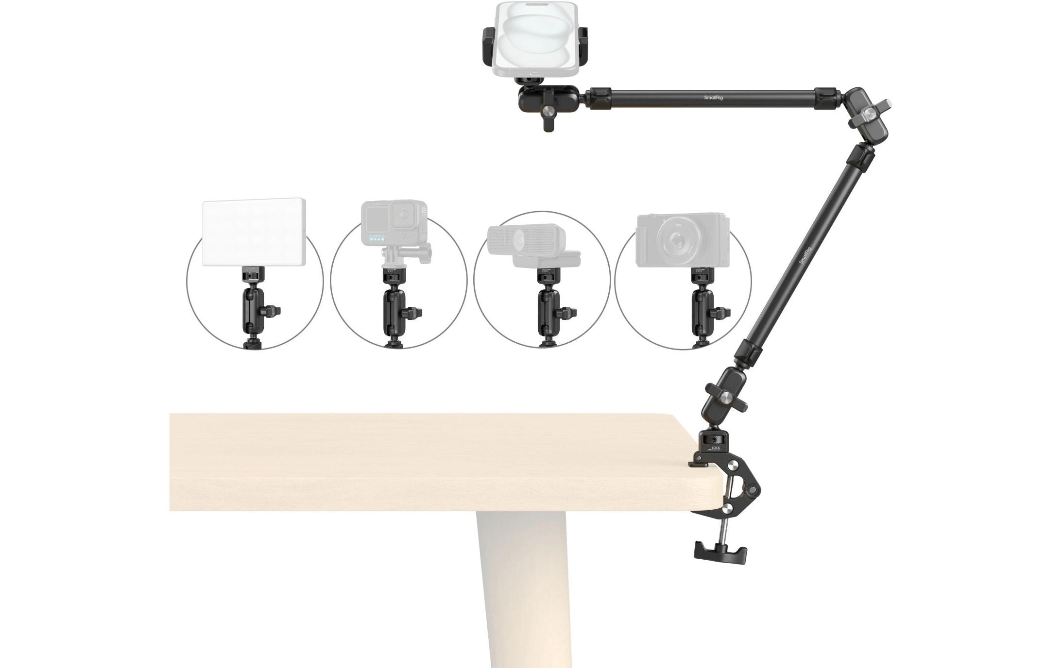 1993190_1 - Mediatech SmallRig Desktop Magic Arm with Crab-Shaped Clamp Kit