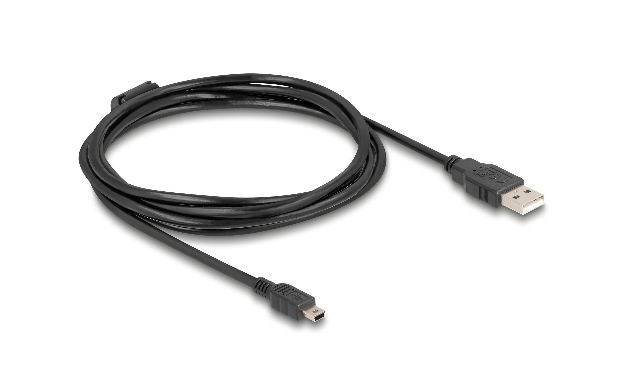 1993197 - Mediatech Delock USB2 Kabel A-MiniB, 1.5m, schwarz für USB2.0 Geräte, 480 Mbps kaufen Schweiz | Mediatech.ch