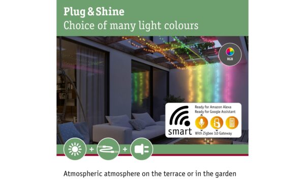 1993297_2 - Mediatech Plug & Shine LED Lichterkette Yuna RGB Lichterkette Yuna RGB 7,4m IP44 3W Schwarz