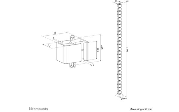 1993538_6 - Mediatech Neomounts Cable Spine Organizer for sit/stand desk frames
