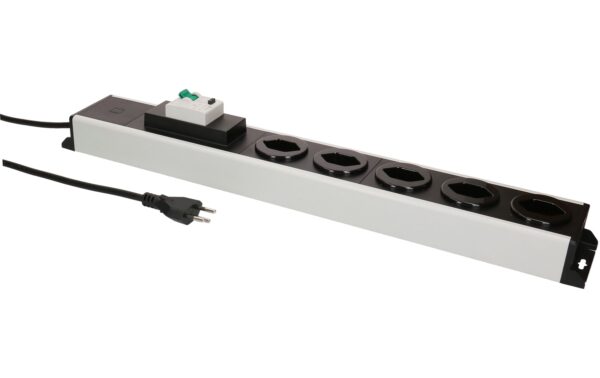 1993594_2 - Mediatech Steckdosenleiste Power Line 5x Typ 13 gr/sw FI 30mA / 10A 1.5m
