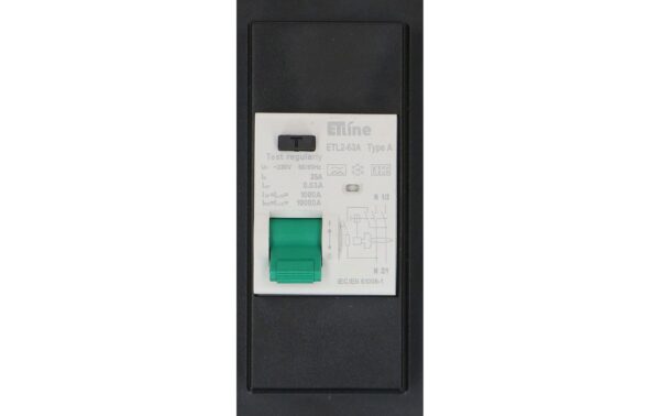 1993594_5 - Mediatech Steckdosenleiste Power Line 5x Typ 13 gr/sw FI 30mA / 10A 1.5m