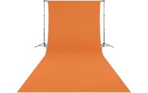 1995029_1 - Mediatech Westcott Backdrop - Tiger Orange Wrinkle-Resistant 9 x 20